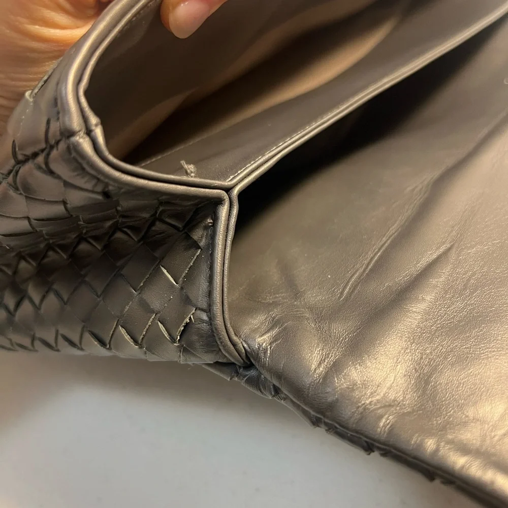 Bottega Veneta Briefcase Intrecciato Envelope Dark Gray leather business bag